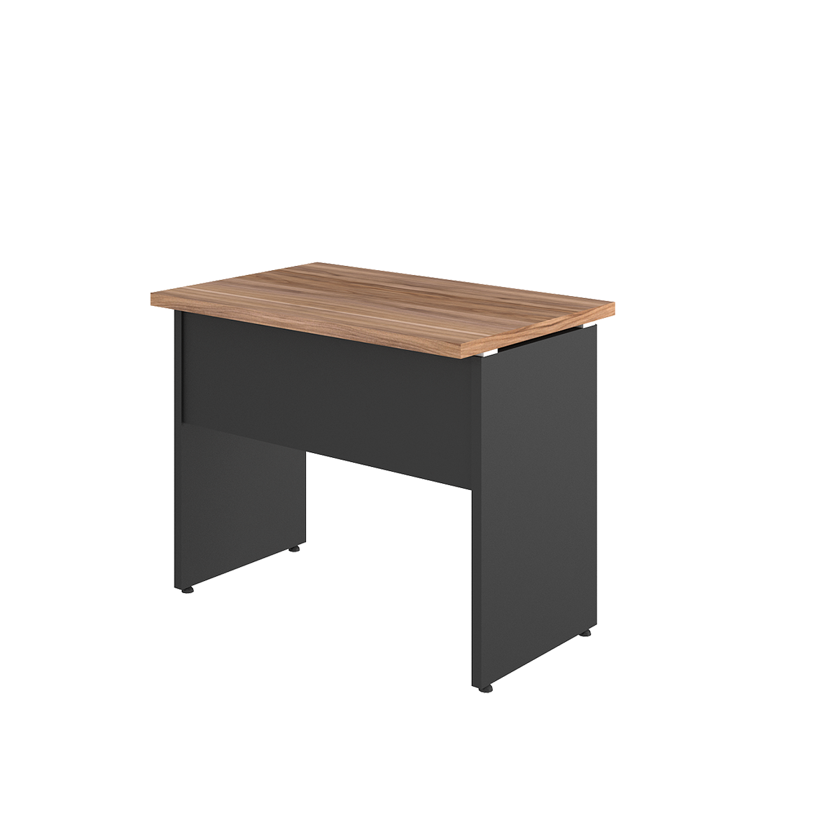 Mesa Reta de Escritório Pé Painel Tampo 30mm Preto e Calvi