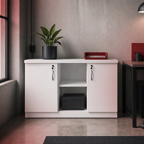 Armário Credenza Baixo Cinza Cristal - ambiente